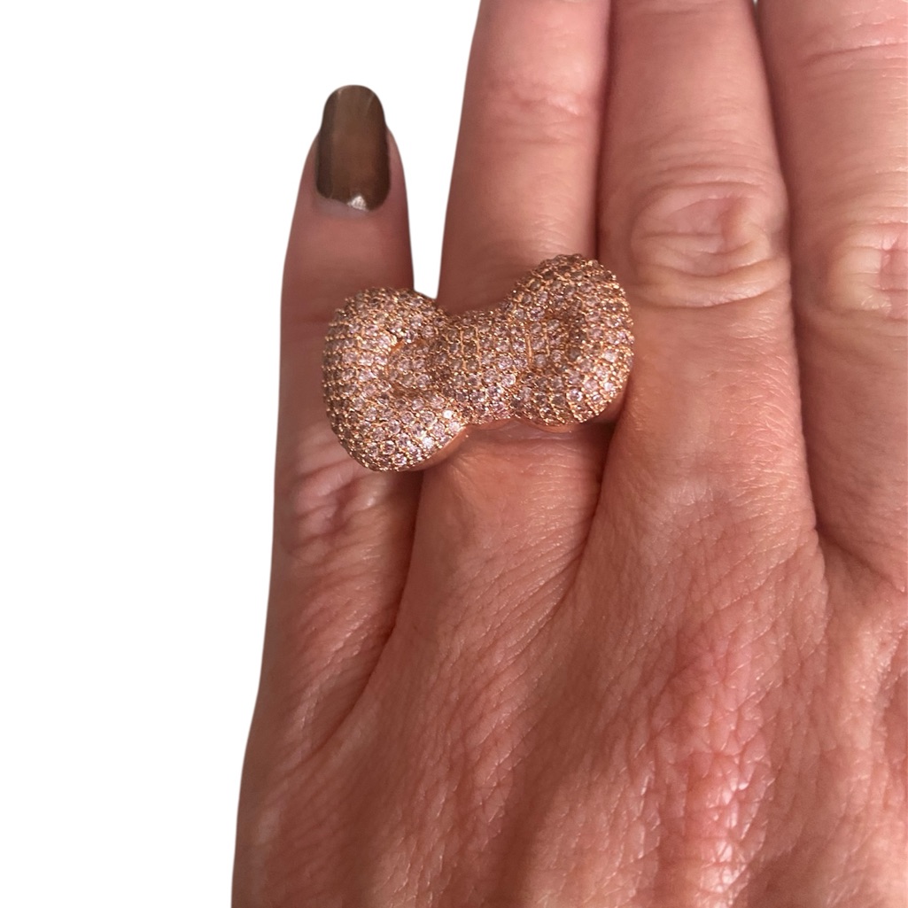 Noir Hello Kitty Bow Ring Sz 8